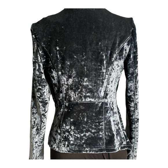 Blank NYC Crushed Velvet Moto Jacket | Draped Zip Up Blazer | Size S - Picture 5 of 12